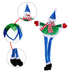 Santa & Snowman Movable Christmas Hat - Fun Holiday Costume Prop
