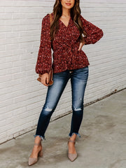 Women's Plus Boho Blouse Paisley Floral Print V Neck