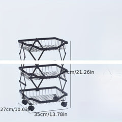 Foldable Telescopic Storage Rack for Fruits and Vegetables