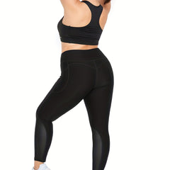High Rise Mesh Leggings With Pockets