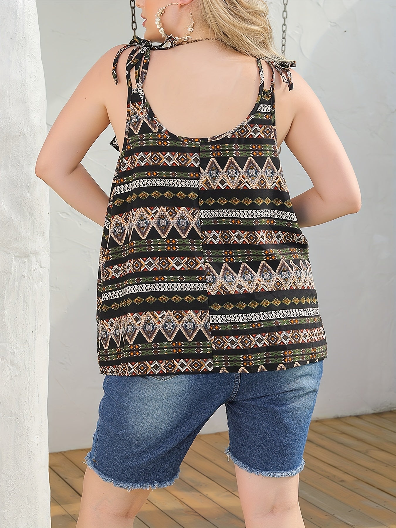 Geometric Print Boho Cami Top