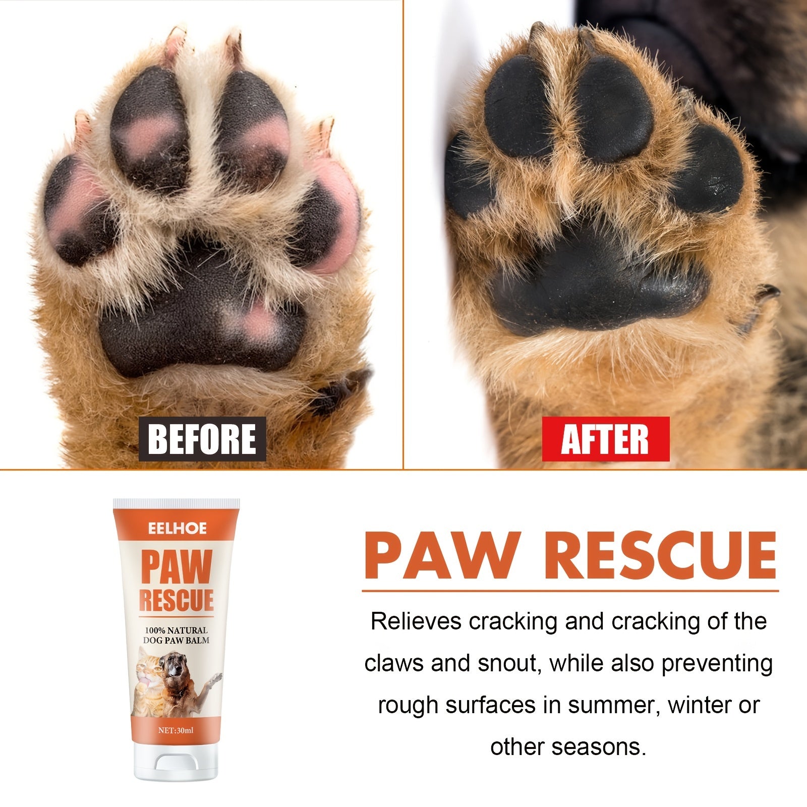 Dog Paw Protection Cream - Soothing Moisturizer for Dry Pads