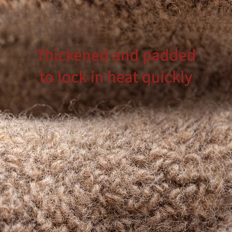 4 Pairs Wool Socks Winter Extra Thick Warm Crew Socks Cashmere Cotton