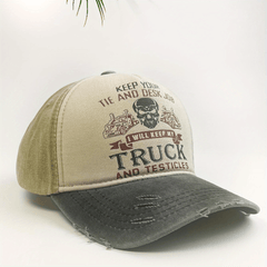 Skull Head Knight Print Denim Baseball Cap