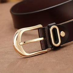 Leather Belt Solid Pin Buckle Casual Belt Unisex Jeans Pants Belt