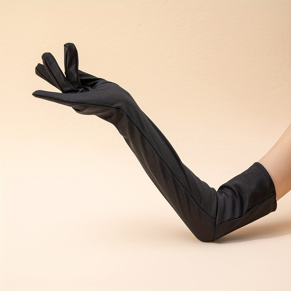 Pleated Satin Long Gloves for Wedding Bridal Dress