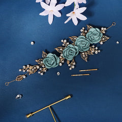 Rose Flower Hair Band For Wedding Brides