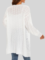 Ribbed Knit Cardigan V Neck Long Sleeve Sweater Women's Clothing