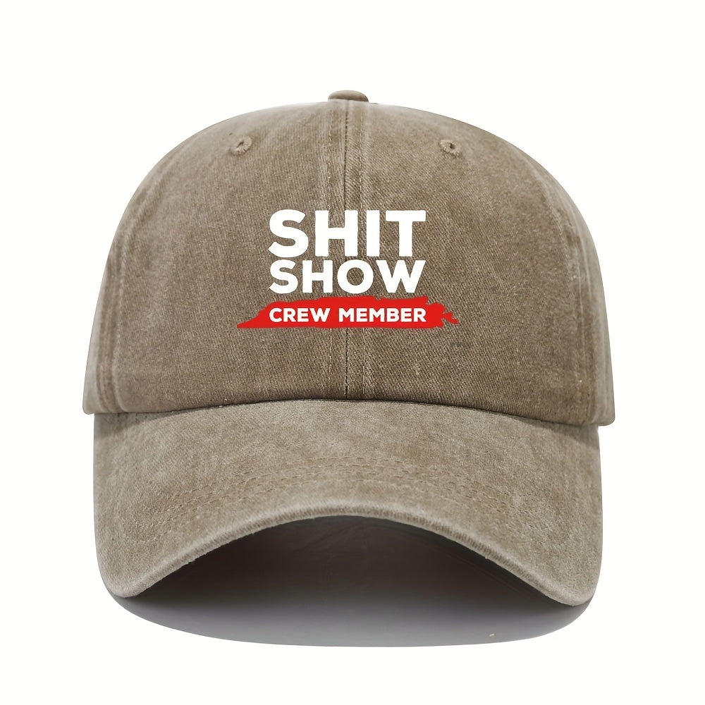Adjustable Mens Soft Top Peaked Cap With SHIT SHOW Letter Printing