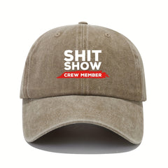 Adjustable Mens Soft Top Peaked Cap With SHIT SHOW Letter Printing