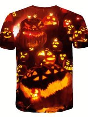 Kids Halloween Pumpkin Face 3D Print Casual T-shirt