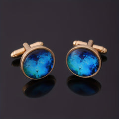 Starry Sky Gemstone Men's Cufflinks Metal Decorative Accessory