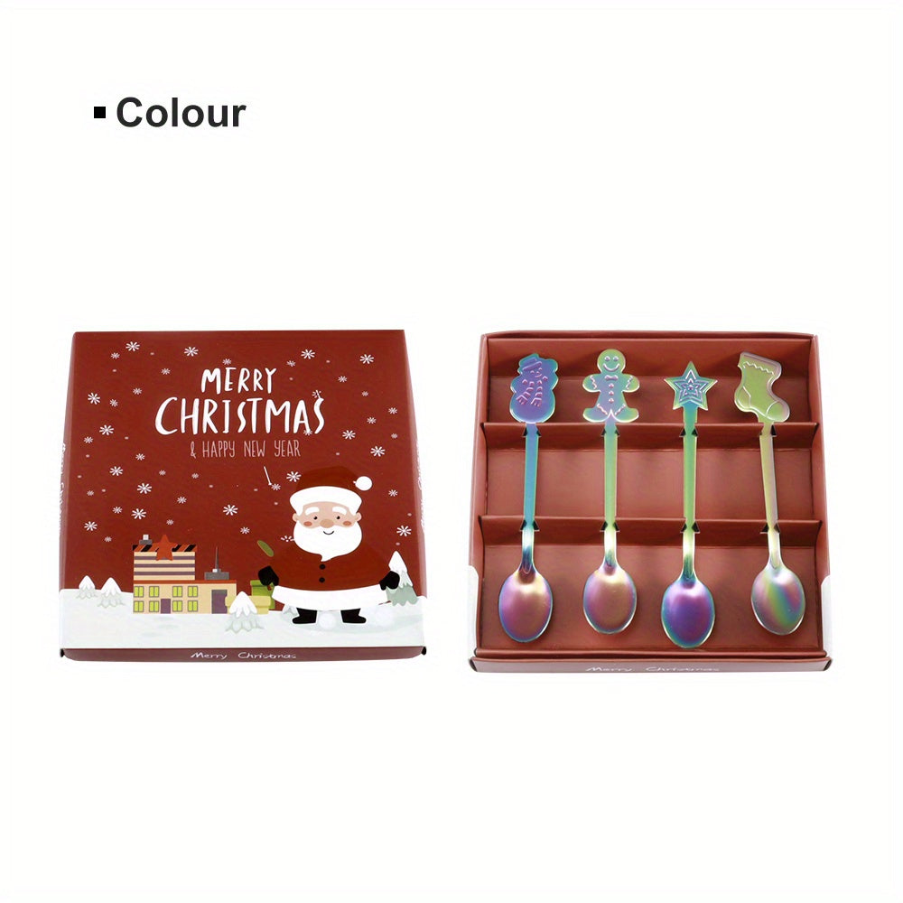 Christmas Spoon Set Stainless Steel Coffee Spoon Fruit Spoon Soup Spoon