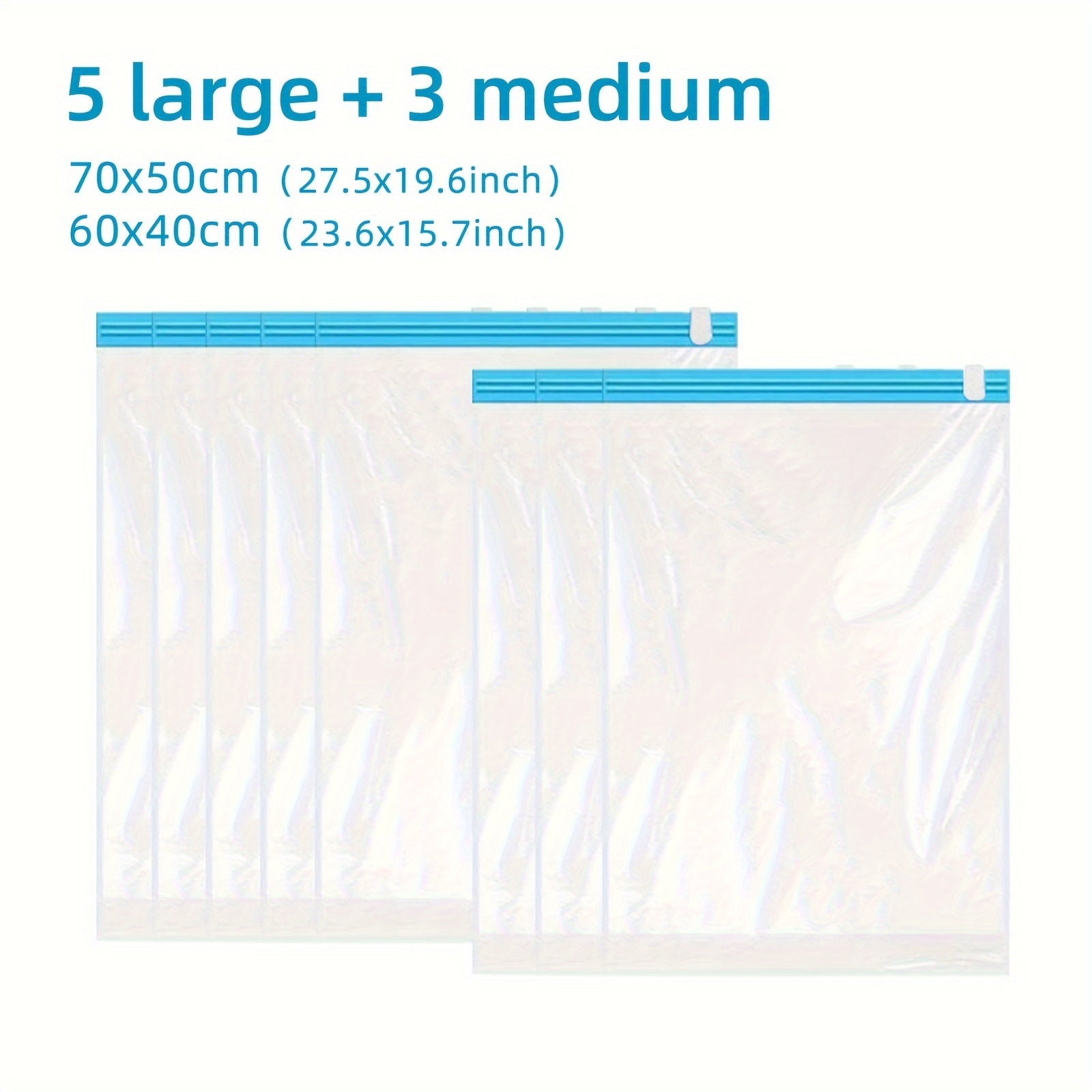 8pcs Vacuum Compression Storage Bags Transparent Sealed Moving Bags