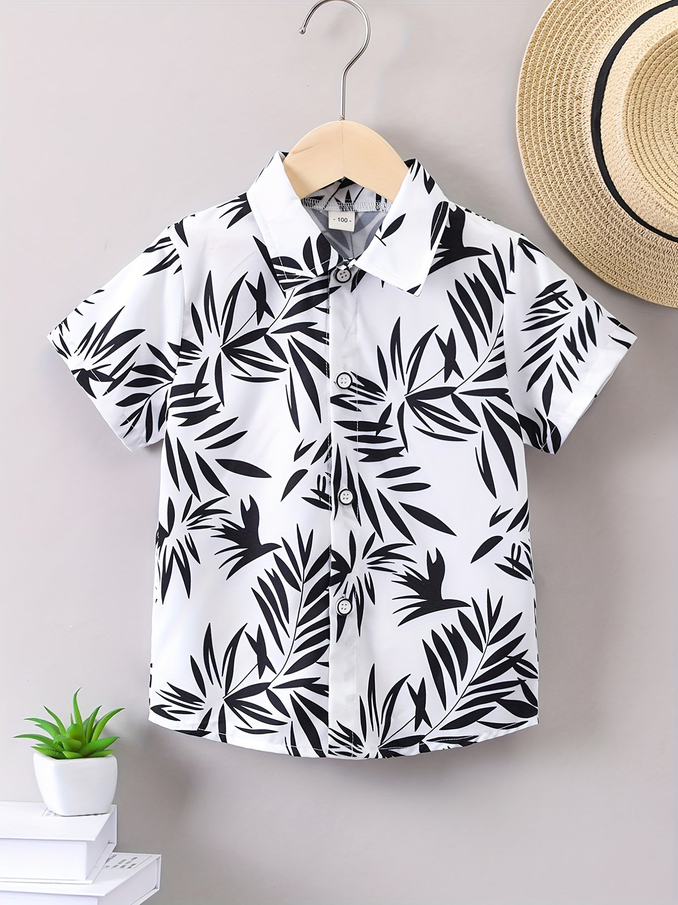 Boys Tropical Graphic Button Shirt
