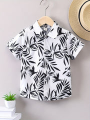 Boys Tropical Graphic Button Shirt