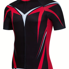 Men's Geometric Print Cycling Jersey Quick Drying Breathable Suit