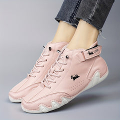 Solid Lace Up Casual Sneakers Thick Sole Shoes