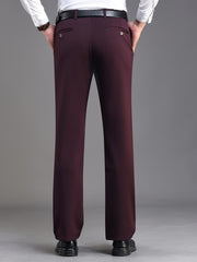 Men's Solid Stretch Dress Pants for Business