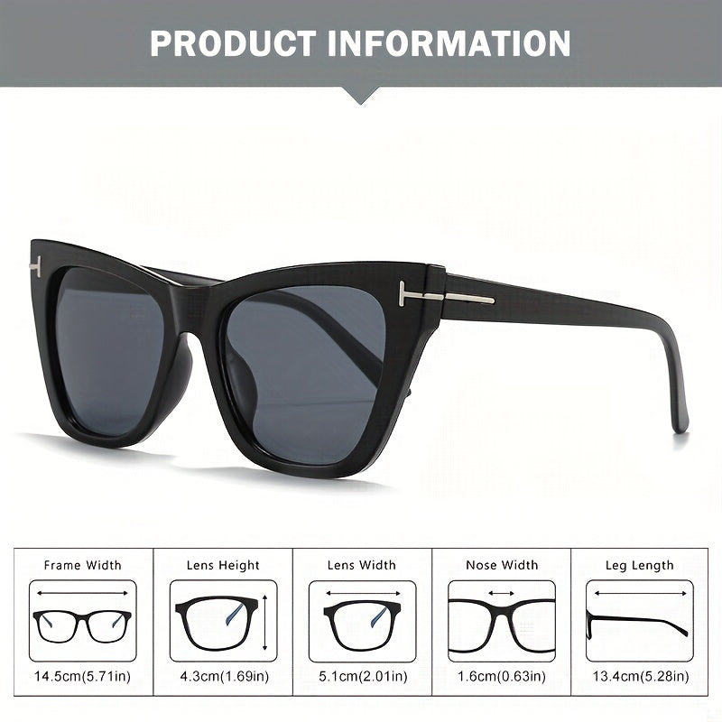 Vintage Cat Eye Sunglasses Large Frame Stylish UV400 Sunshade Eyewear