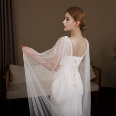 Royal Court Style Bridal Veil with Train Sheer Tulle Wedding Accessory
