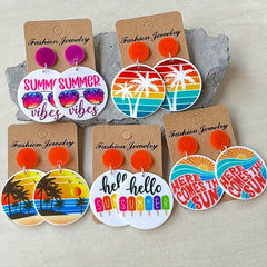 Colorful Pattern Acrylic Earrings for Summer - Gift for Family and Friends