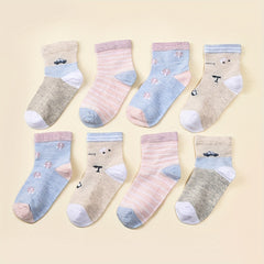 8 Pairs Baby Cartoon Crew Socks for Newborn Infant
