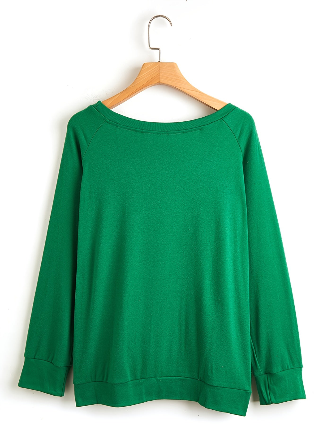 Letter Print Pullover Sweatshirt Long Sleeve Crew Neck for Fall & Winter