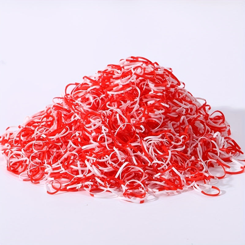 1000pcs Girls Mini Elastic Disposable Colorful Hair Ties Set