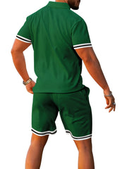 Men's Casual Suit: Short Sleeve Shirt & Breathable Shorts