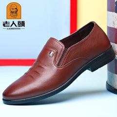 LAORENTOU Men's Leather Loafer Shoes Non Slip Formal Wedding Office