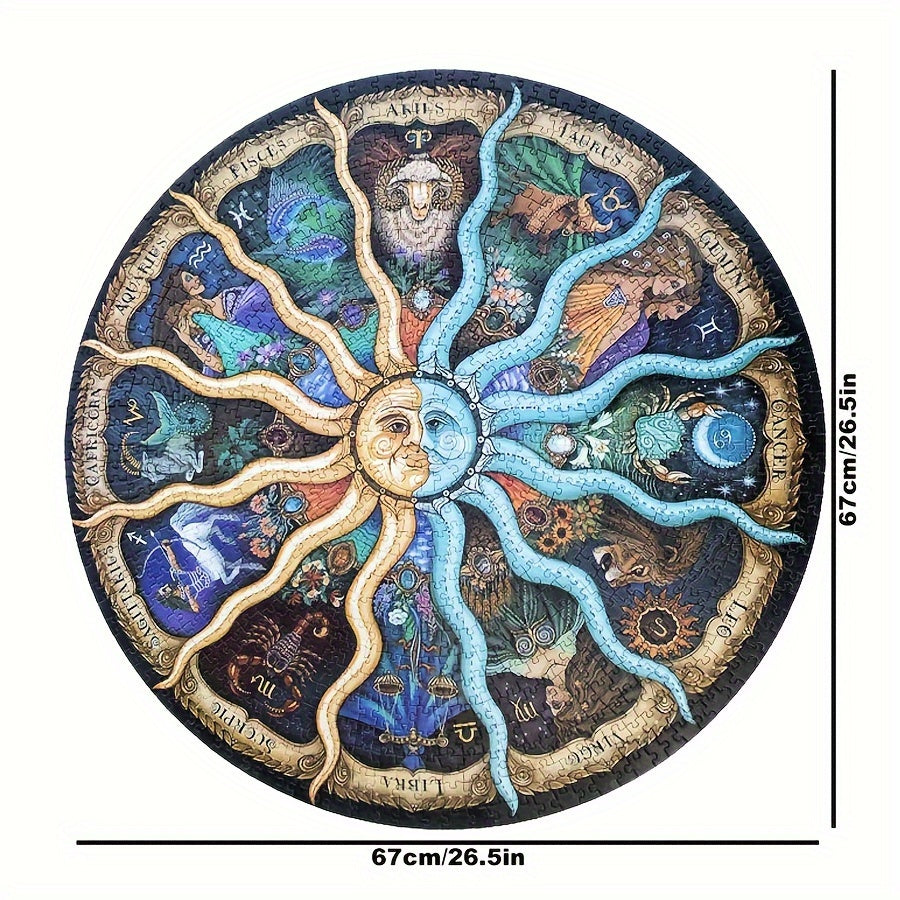 1000pcs Zodiac Astrology Jigsaw Puzzle Matte Finish Space Themed Paper Craft