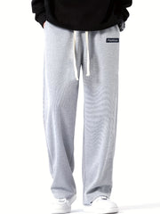 Men's Drawstring Sweatpants Loose Fit Casual Baggy Straight Leg Trousers