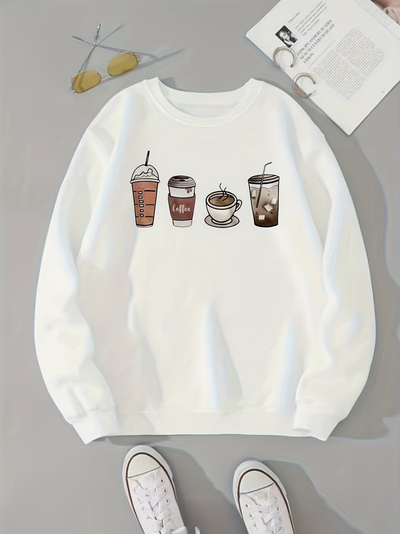 Graphic Print Pullover Sweatshirt for Women