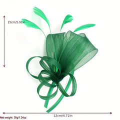 Green Feather Fascinators Hat Bridal Headband Cocktail Tea Party Headwear