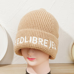 Embroidery Beanie Hat for Women Men Casual Knit