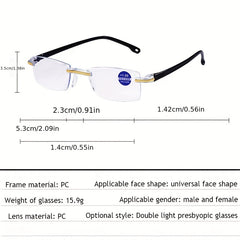 Anti Light Rimless Glasses Unisex Ultralight Intelligent Zoom Glasses