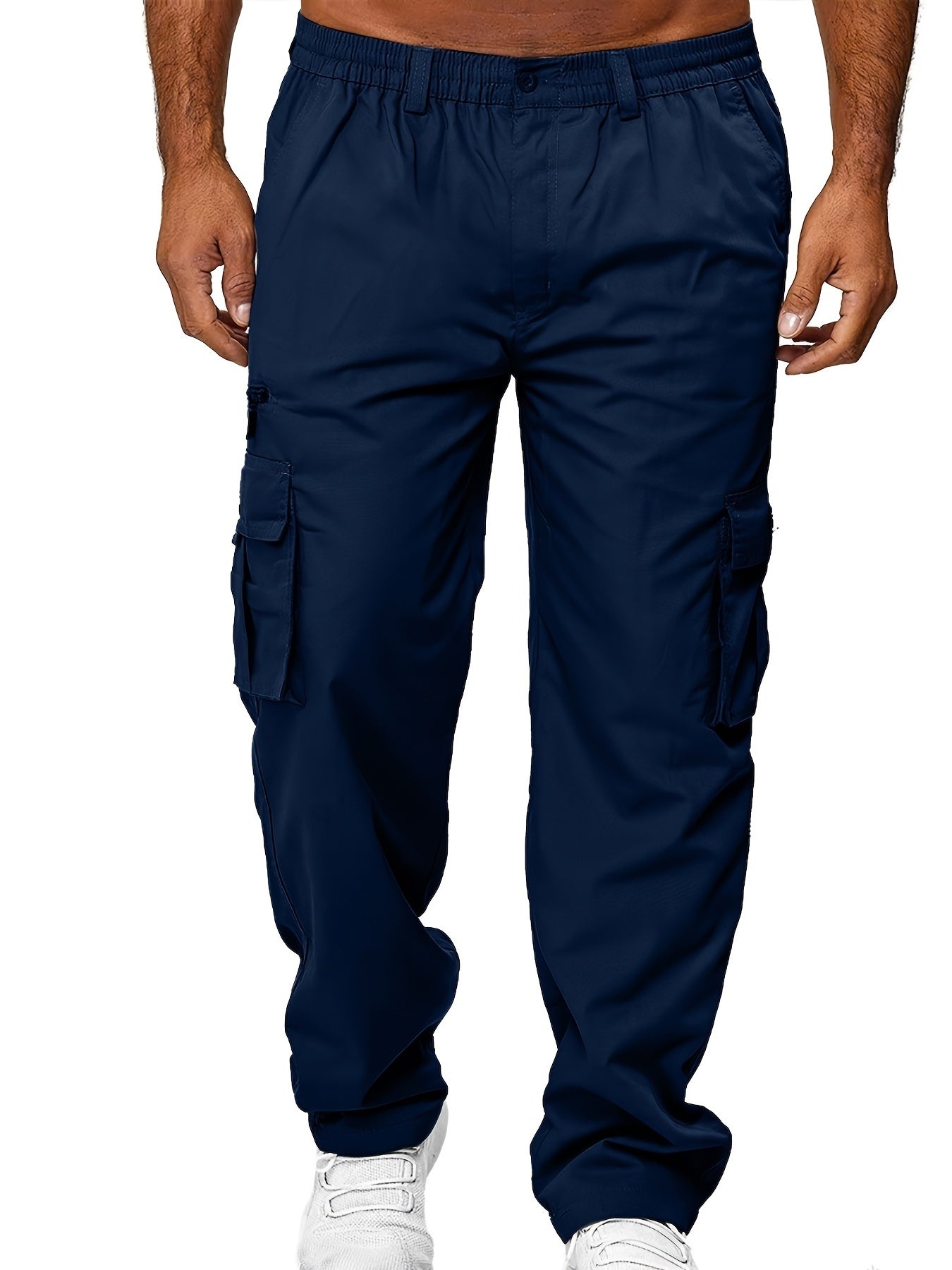 Men's Cargo Work Trousers Thin Relaxed Fit Stretch Combat Jogging Bottoms