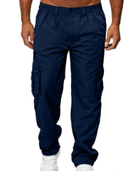 Men's Cargo Work Trousers Thin Relaxed Fit Stretch Combat Jogging Bottoms