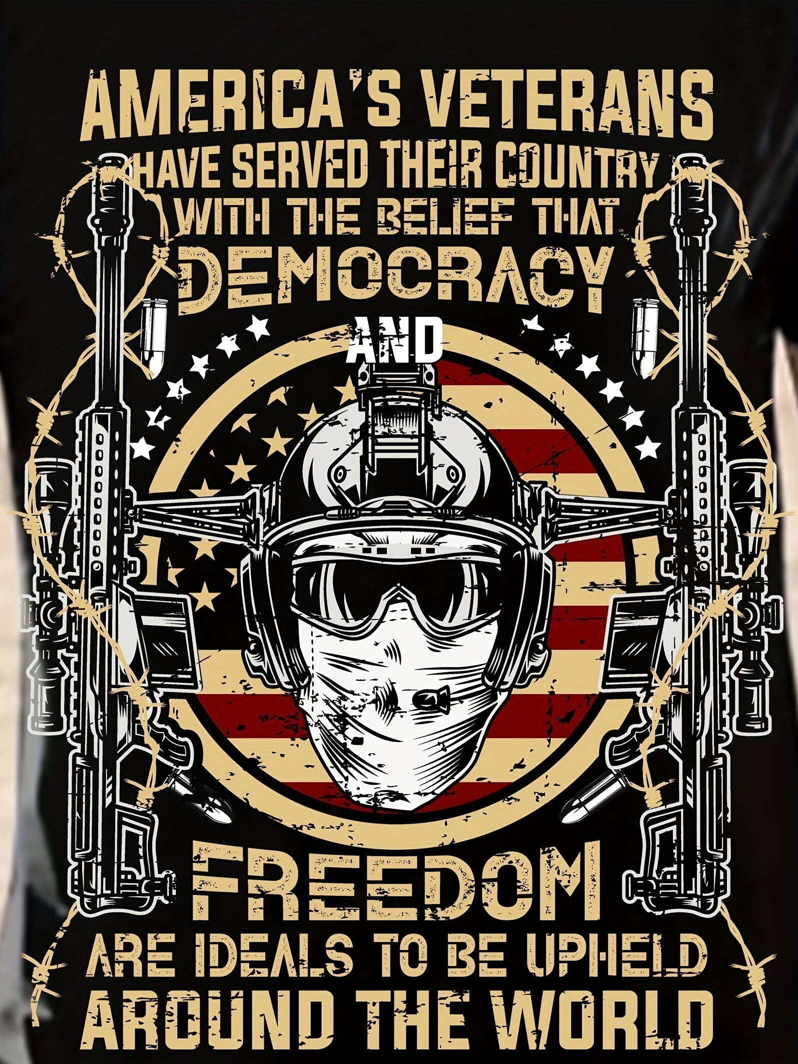 Men's 3D Veteran Graphic T shirt for Outdoor Activities