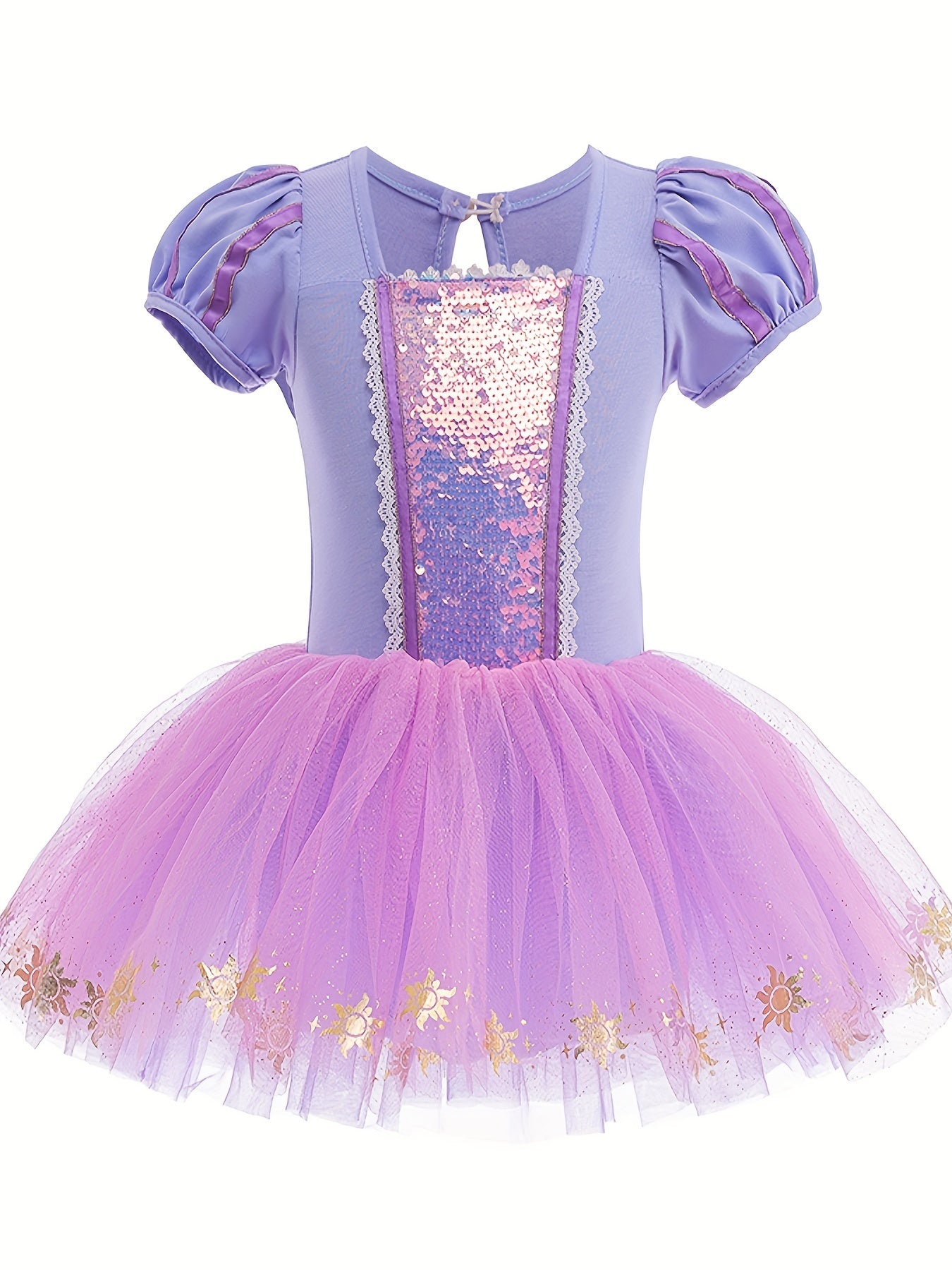 Girls Ballet Dress Ruffled Sleeve Dance Tutu Princess Costume