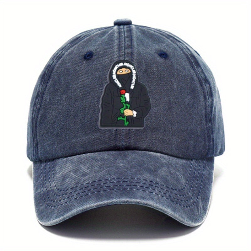 Fashionable Cartoon Embroidery Sunscreen Baseball Cap for Cycling Running