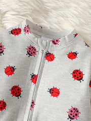 2pcs Baby Girls Ladybug Romper & Hat Set