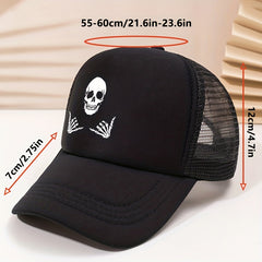 Skull Printed Sunscreen Baseball Cap Halloween Decor