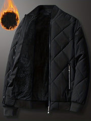 Sherpa Lined Varsity Jacket Men's Fleece Baseball Coat