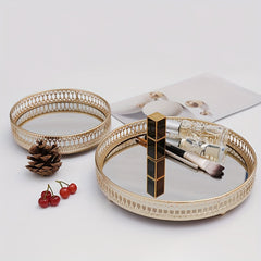 Nordic Light Iron Art Mirror Jewelry Storage Box