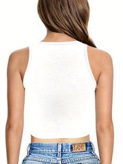 Graphic Print Tank Top Casual Crew Neck Independence Tank Top