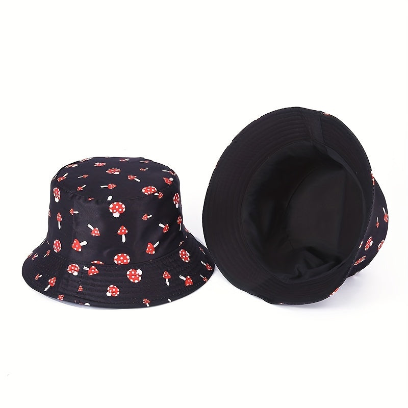 Men's Mushroom Print Reversible Fisherman Hat