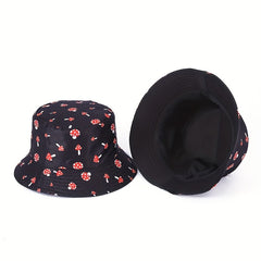 Men's Mushroom Print Reversible Fisherman Hat