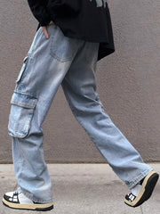 Men's Wide Leg Baggy Denim Pants Spring Summer